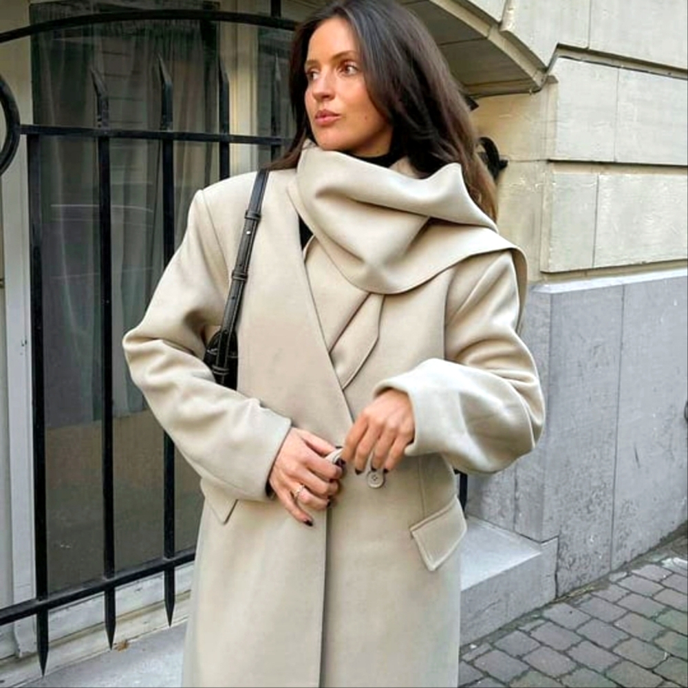 Long coat w/scarf